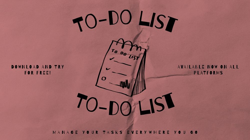 To-do list app blog banner template, editable text & design