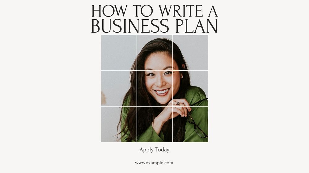 Business plan blog banner template, editable design