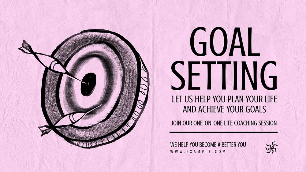 Goal setting blog banner template, editable text & design