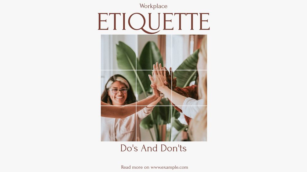 Workplace etiquette blog banner template, editable design