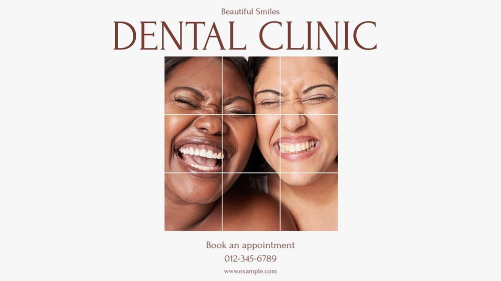 Dental clinic advertisement blog banner template, editable design