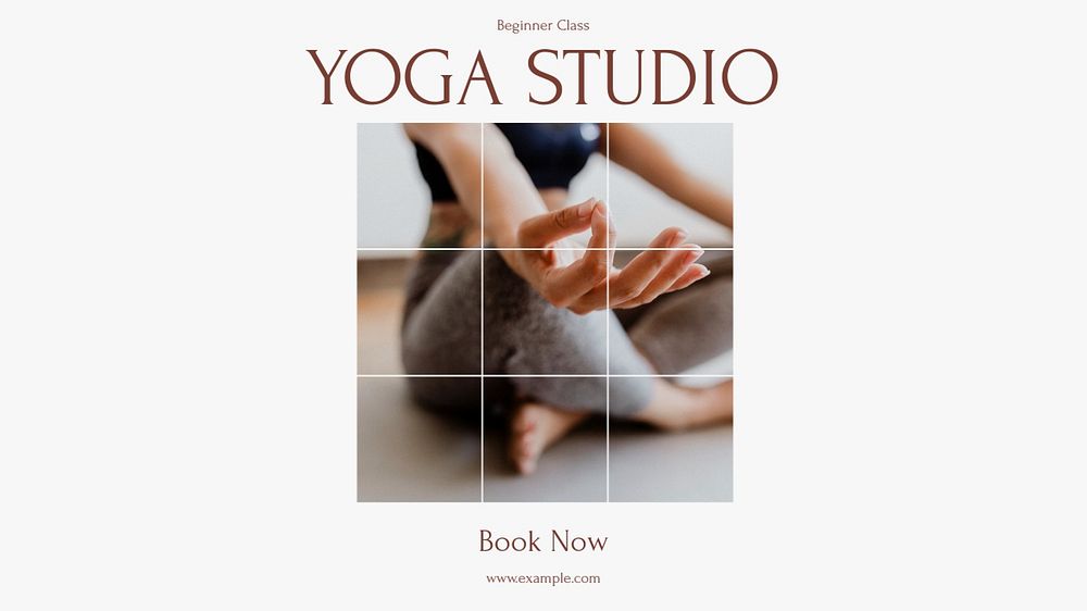 Yoga class advertisement blog banner template, editable design