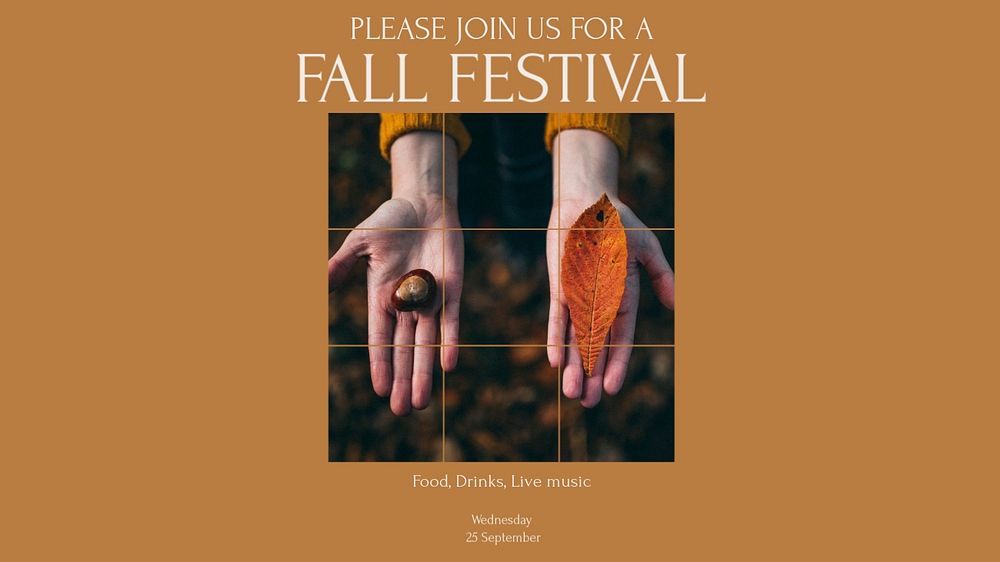 Fall festival blog banner template, editable design