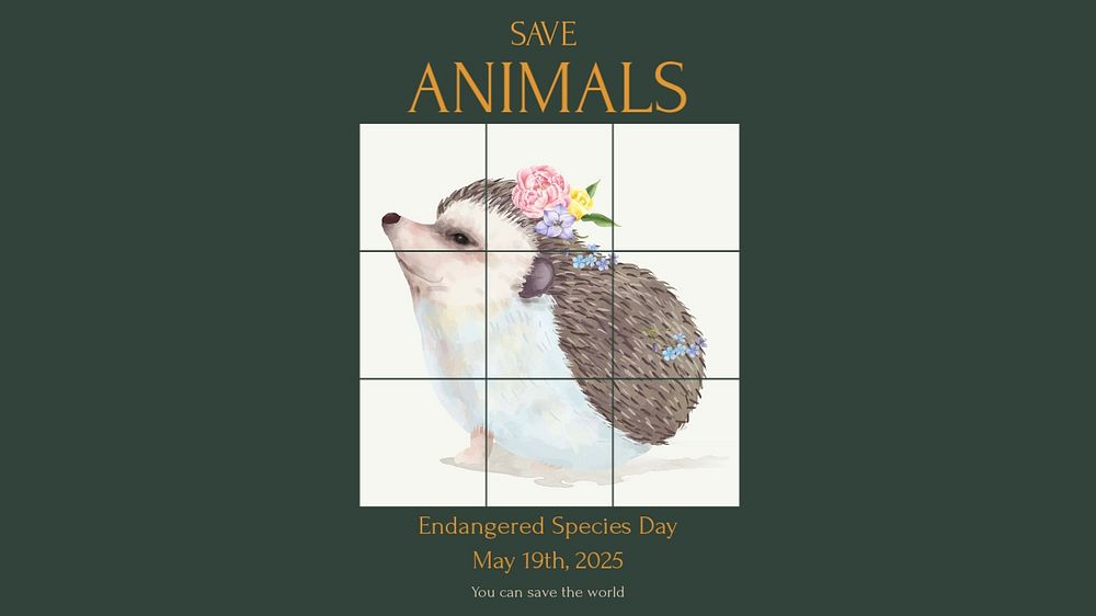 Save animals blog banner template, editable design