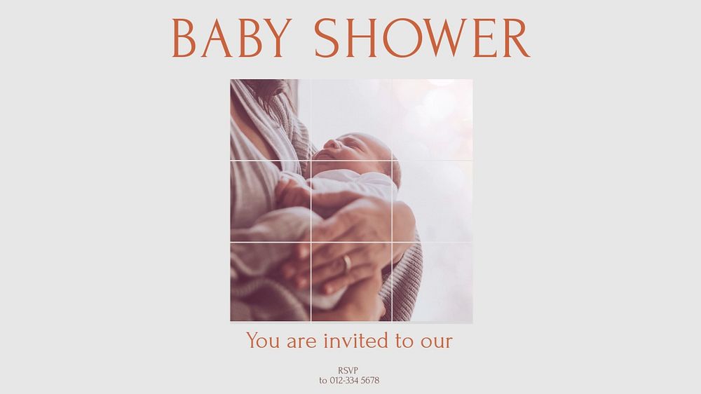 Baby shower blog banner template, editable design