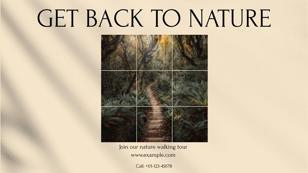 Get back to nature blog banner template, editable design