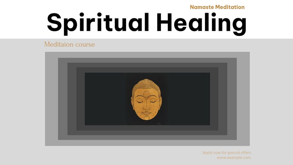 Spiritual healing blog banner template, editable design