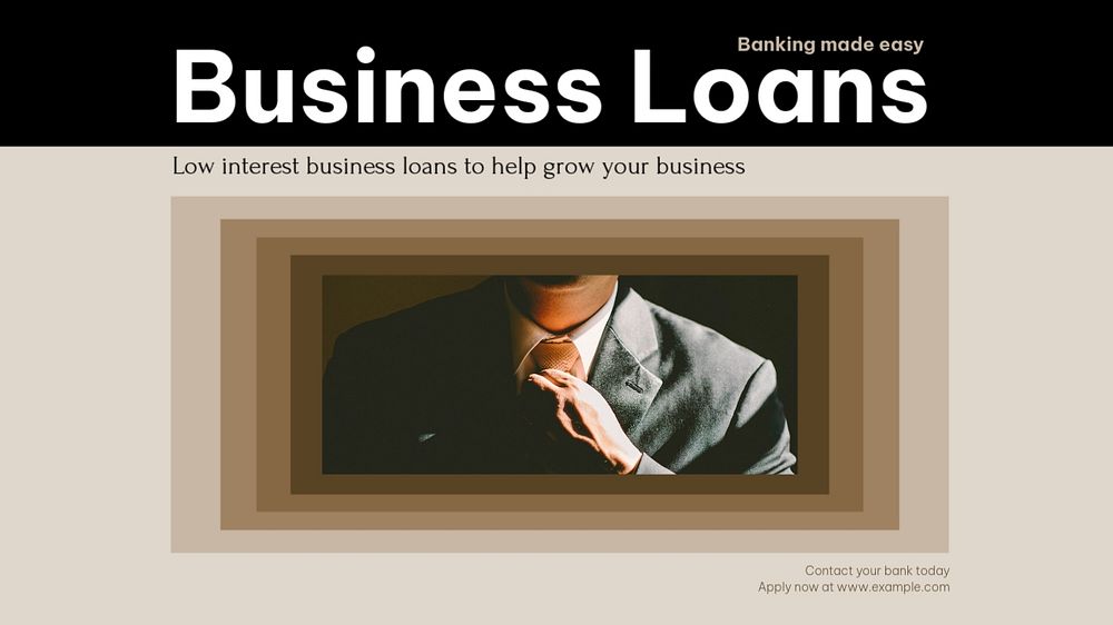 Business loans blog banner template, editable design