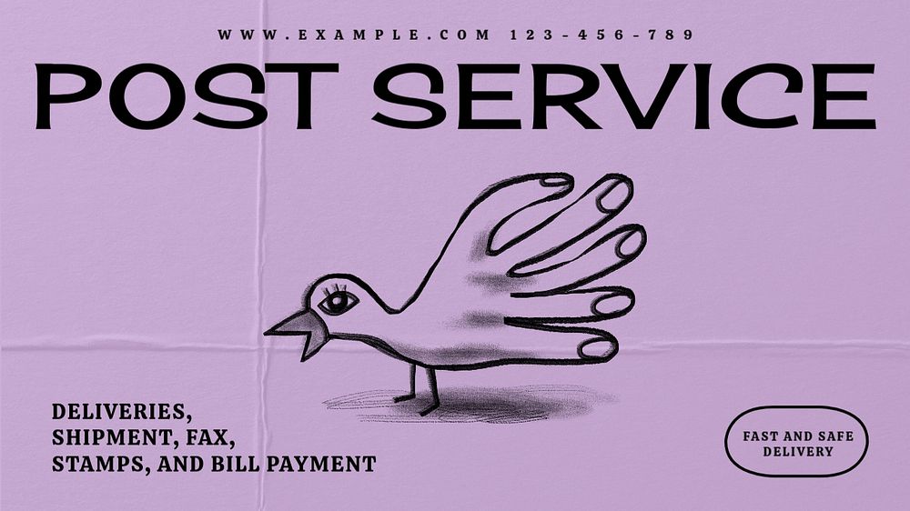 Post service blog banner template, editable text & design