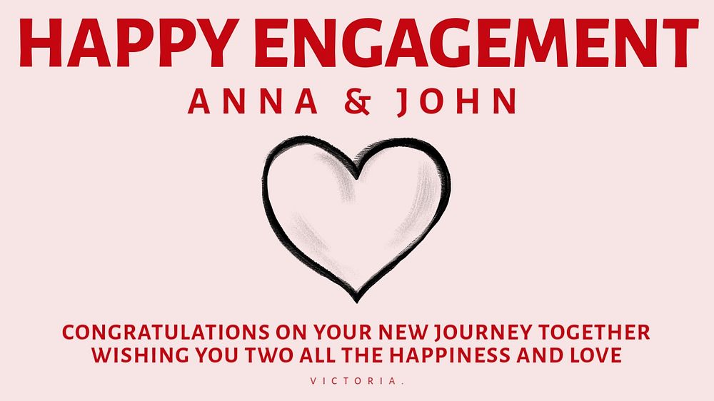 Happy engagement blog banner template, editable text & design