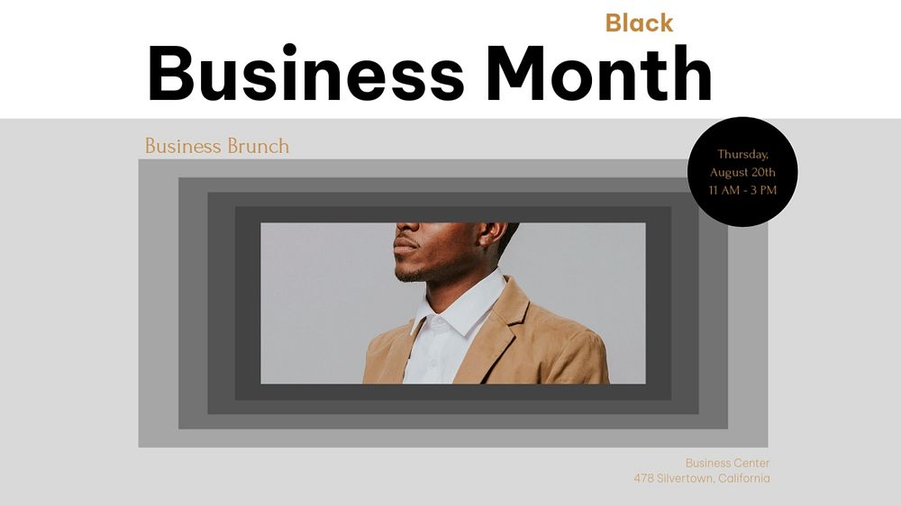 Black Business Month blog banner template, editable design