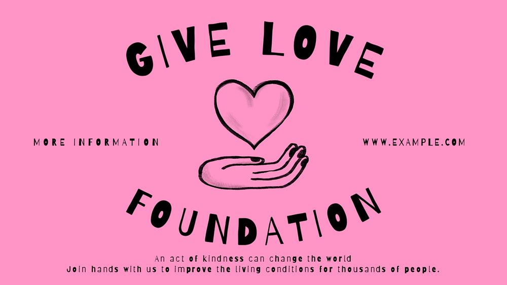 Give Love Foundation blog banner template, editable text & design