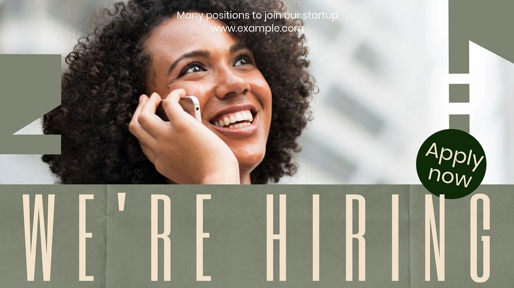 We're hiring blog banner template, editable text & design