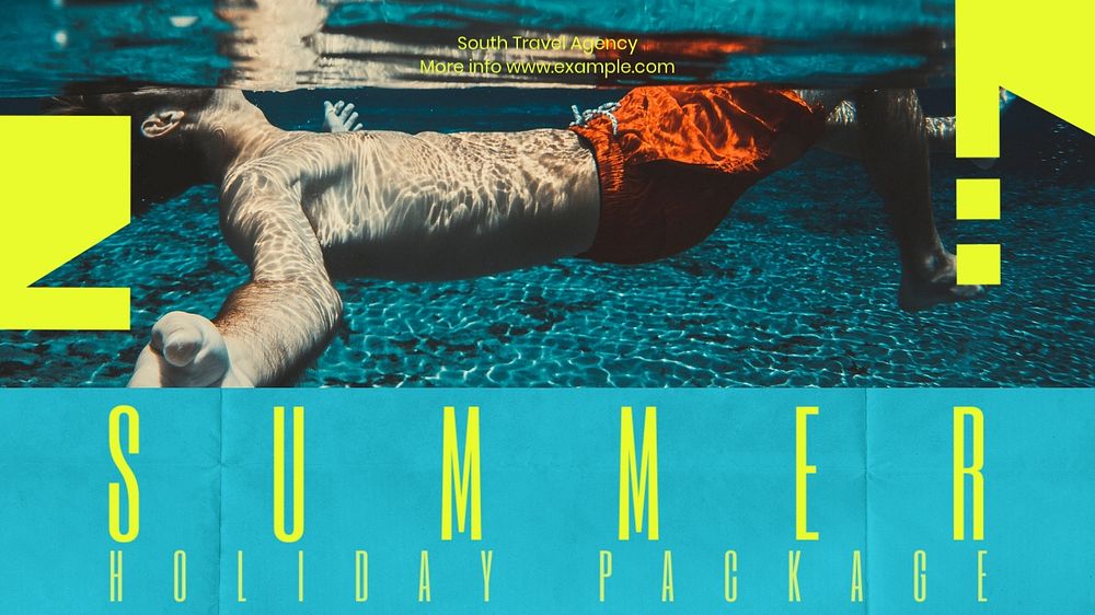 Travel package blog banner template, editable text & design