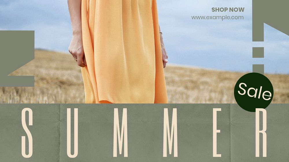 Summer sale blog banner template, editable text & design