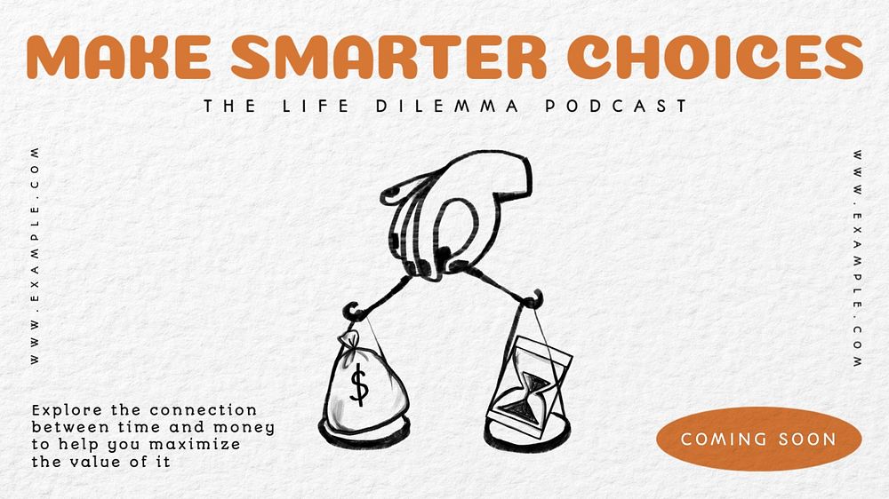 Smarter choices podcast blog banner template, editable text & design