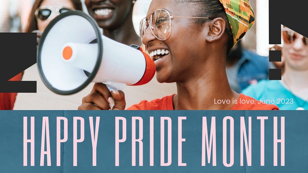 Pride month blog banner template, editable text & design