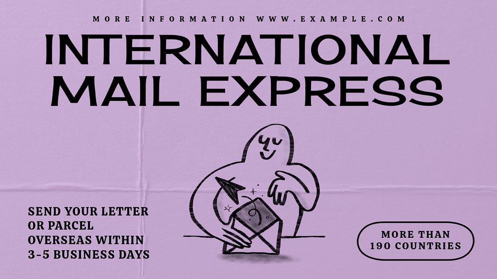 International mail express blog banner template, editable text & design