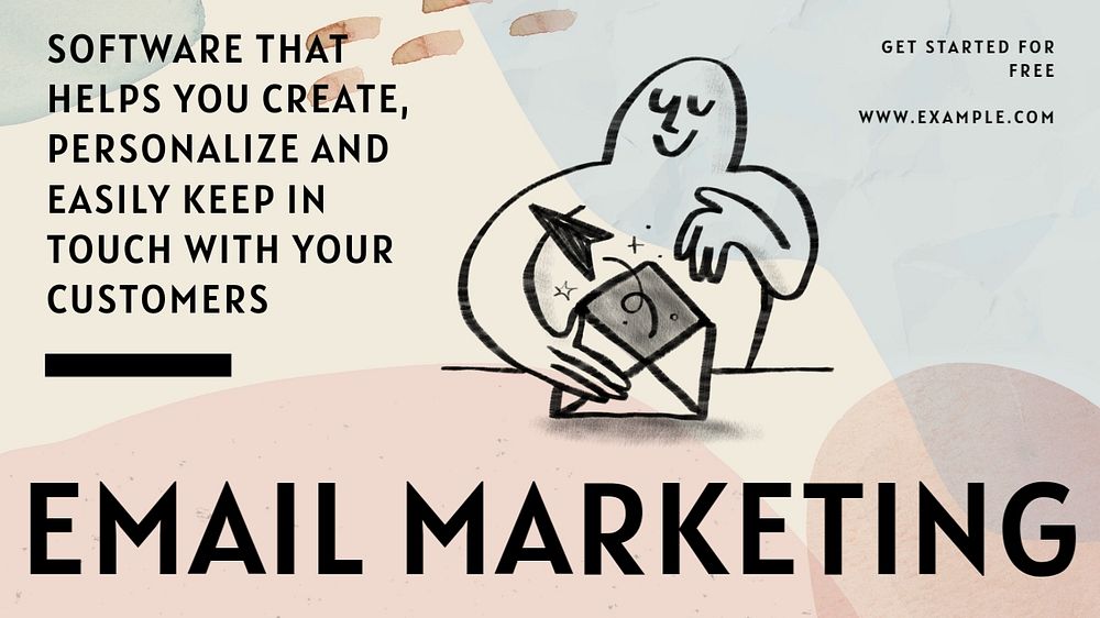 Email marketing software blog banner template, editable text & design