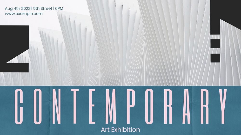 Art exhibition blog banner template, editable text & design