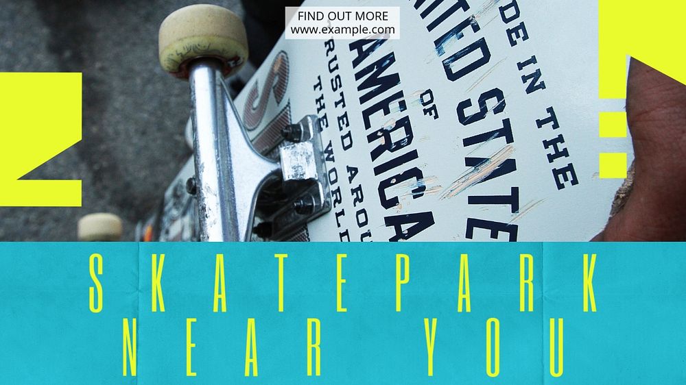 Skatepark near you blog banner template, editable text & design