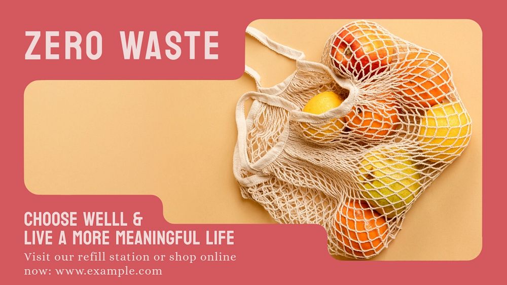 Zero waste blog banner template, editable text & design