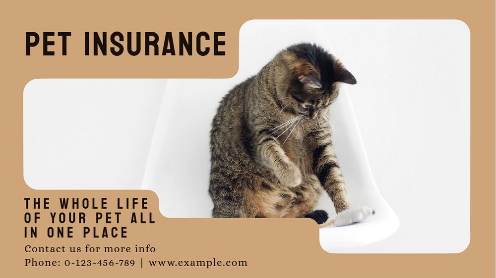 Pet insurance blog banner template, editable text & design