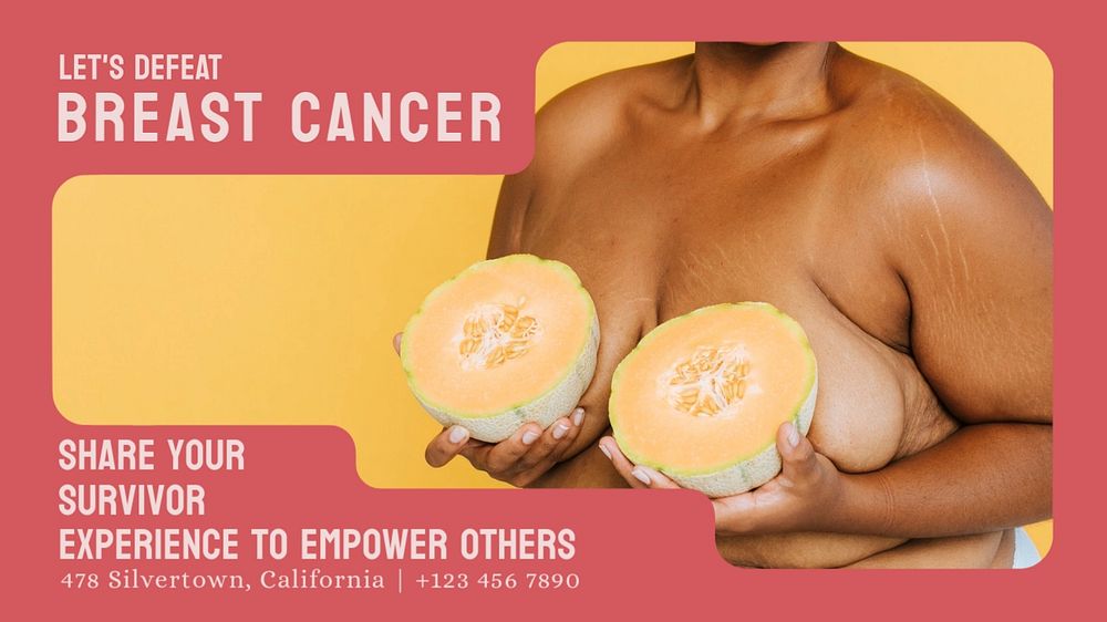 Breast cancer blog banner template, editable text & design