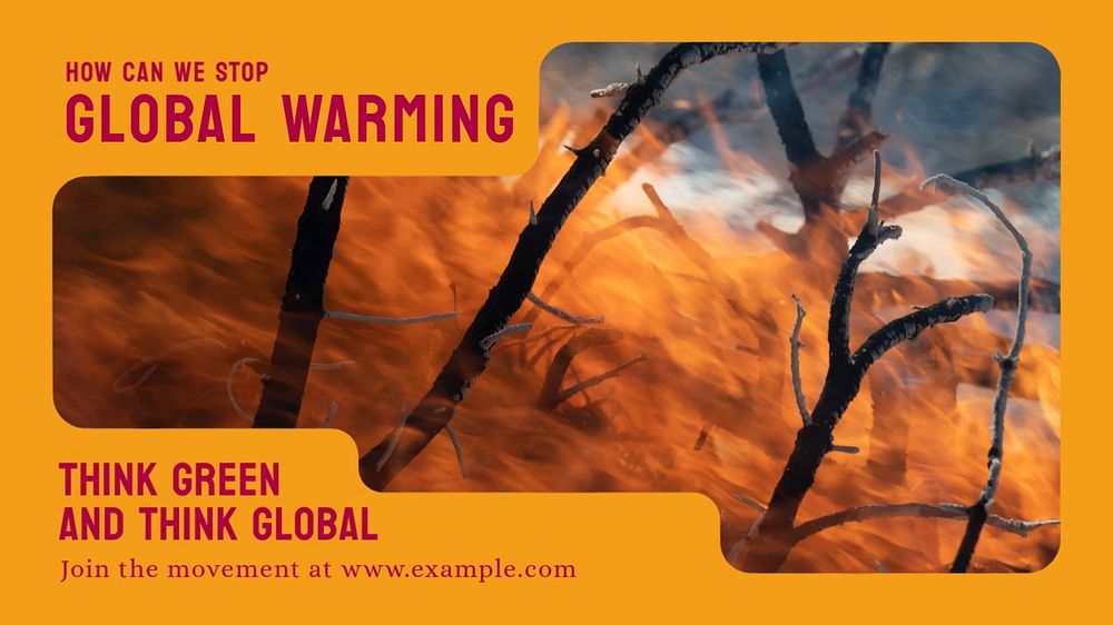 Global warming blog banner template, editable text & design