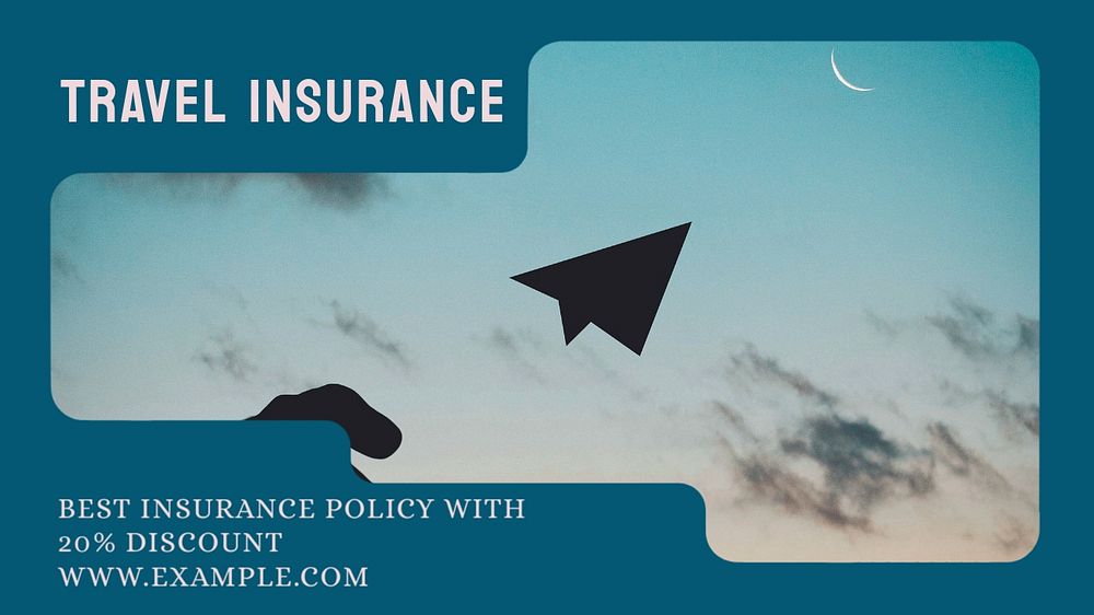 Travel insurance blog banner template, editable text & design