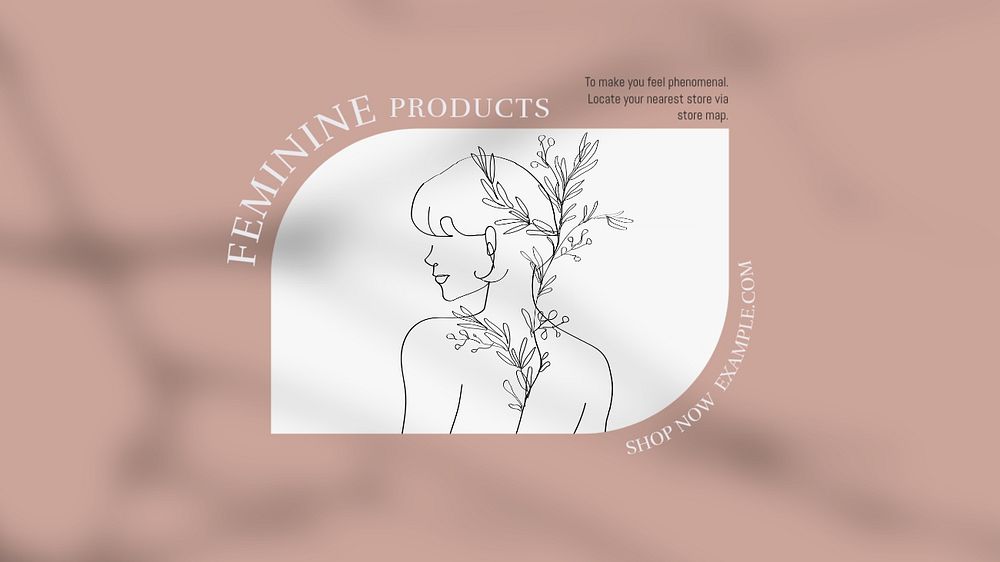 Feminine product blog banner template, editable design