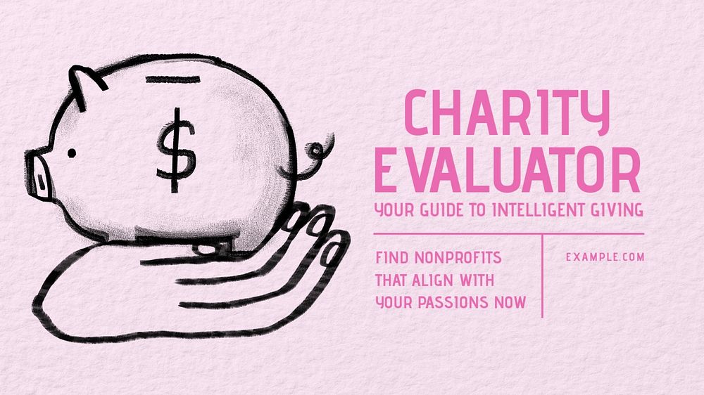 Charity evaluator blog banner template, editable text & design