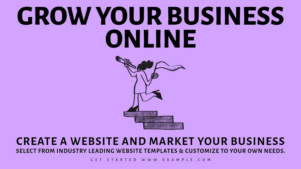 Online business platform blog banner template, editable text & design