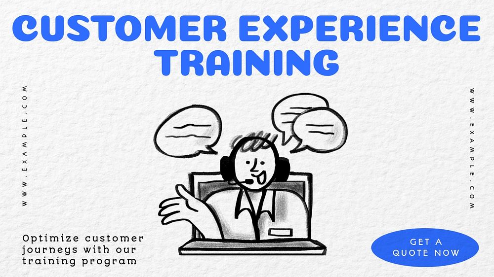 Customer experience training blog banner template, editable text & design