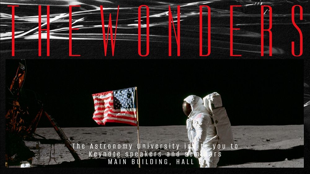 Wonders of space blog banner template, editable text & design