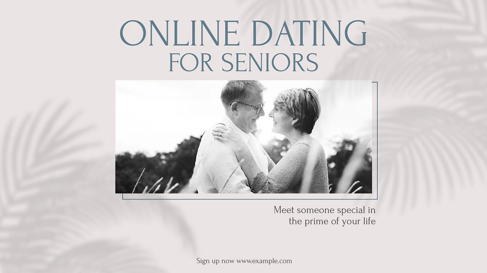 Senior online dating blog banner template, editable design