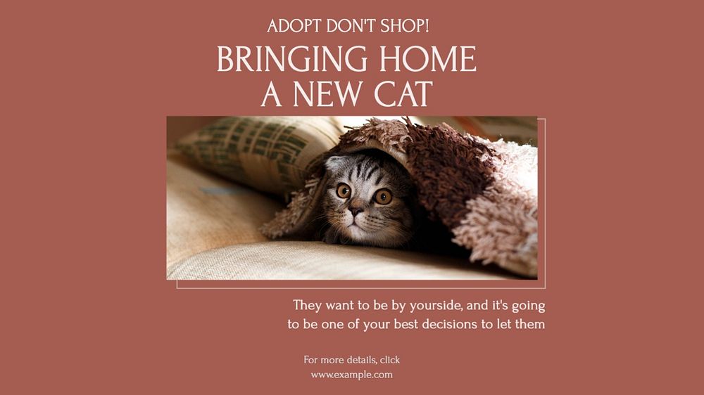 Adopt cat blog banner template, editable design