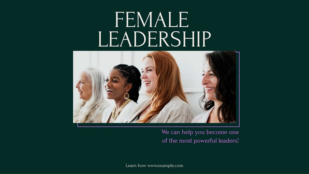 Female leadership blog banner template, editable design