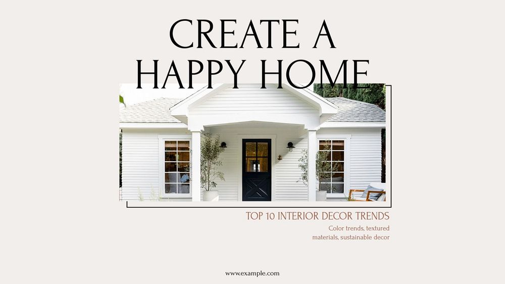 Happy home blog banner template, editable design