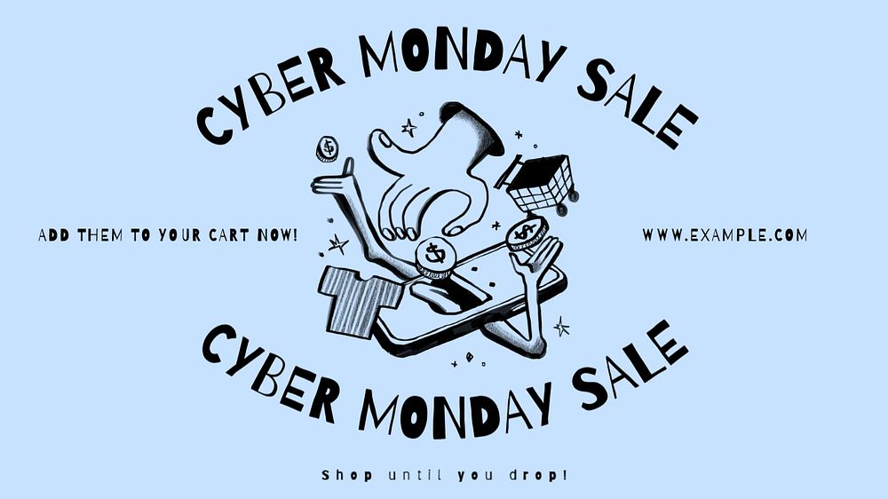 Cyber Monday sale blog banner template, editable text & design