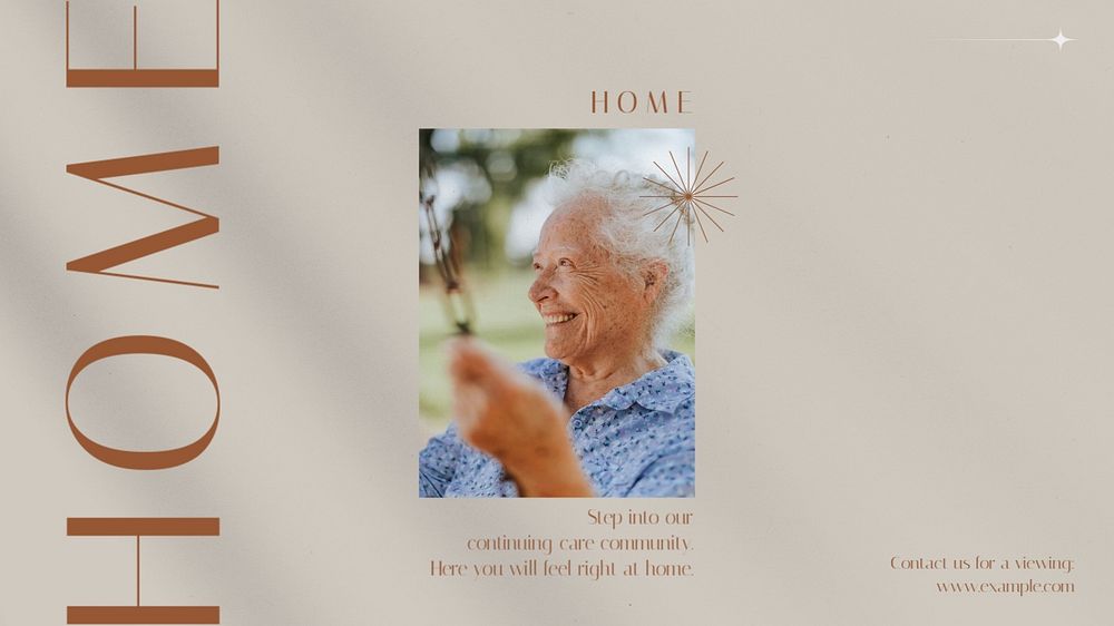 Senior home Facebook cover template, editable design