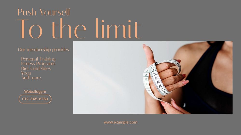 Push yourself to the limit blog banner template, editable text