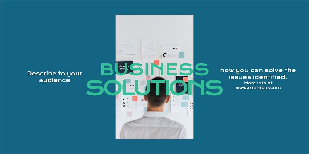 Business solutions Twitter ad template, customizable design