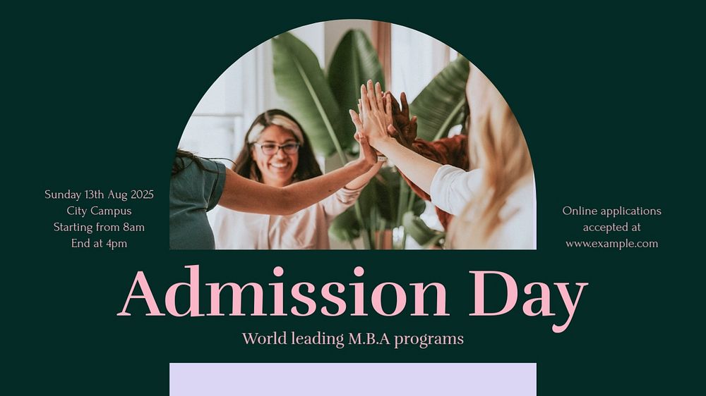 Admission day blog banner template, editable text