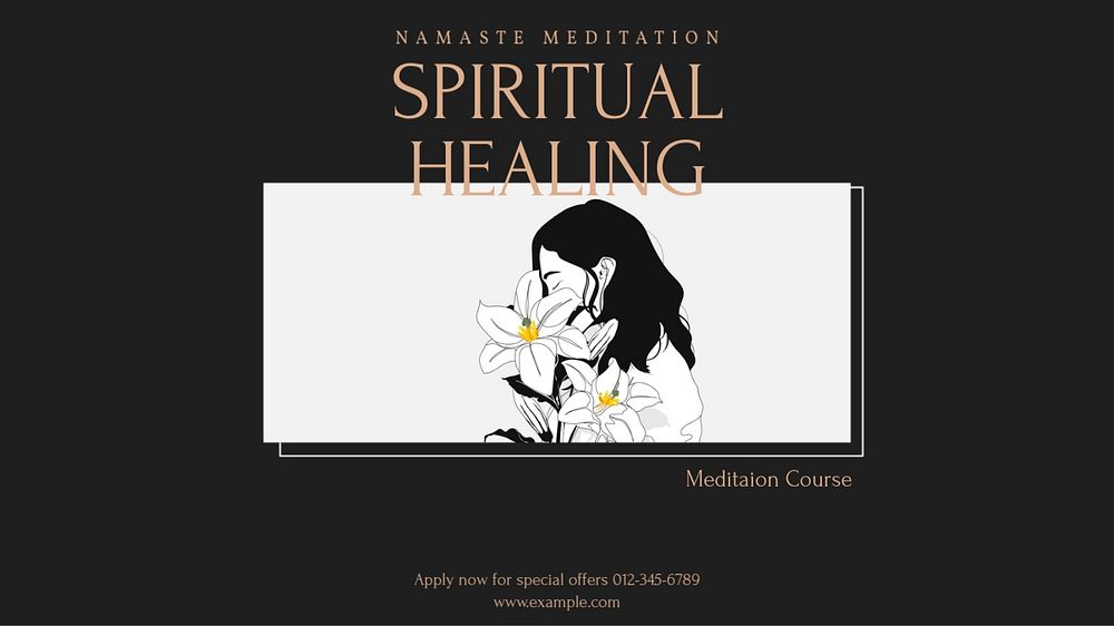 Spiritual healing blog banner template, editable design