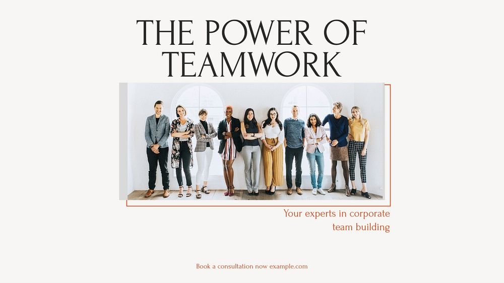 Power of teamwork blog banner template, editable design