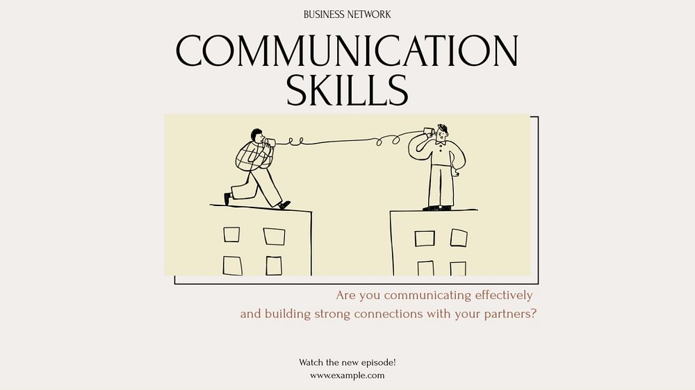 Communication skills blog banner template, editable design