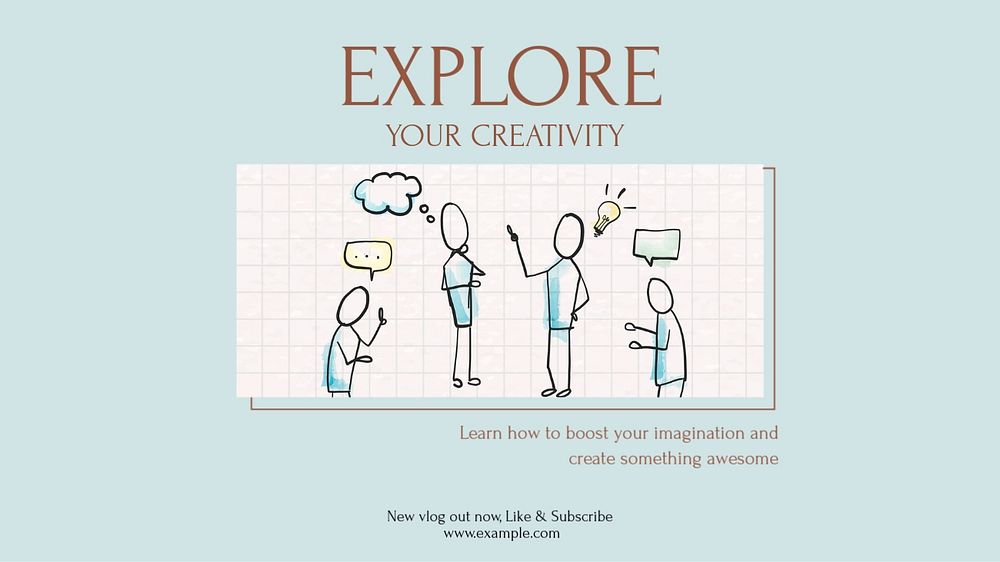 Explore creativity blog banner template, editable design