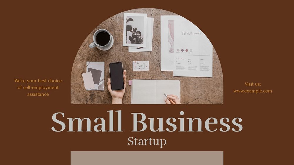 Small business blog banner template, editable text