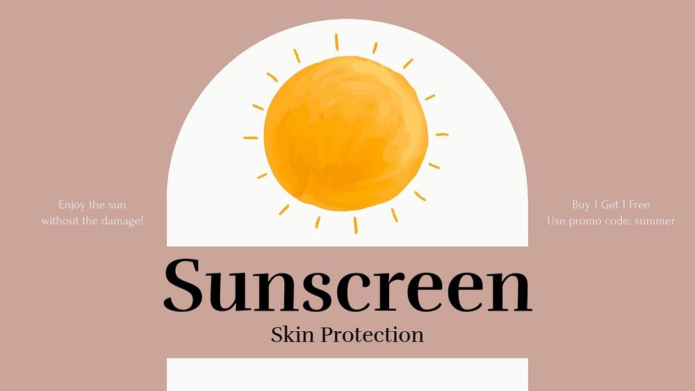 Sunscreen advertisement blog banner template, editable text